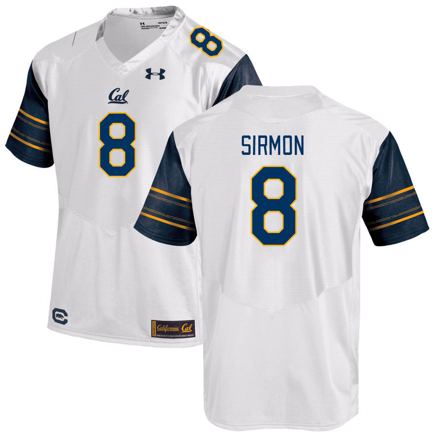 Men #8 Jackson Sirmon California Golden Bears College Football Jerseys Stitched Sale-White